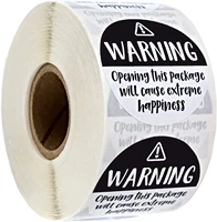 500pcsroll round 1 5 black and white adorable warning extreme happiness sticker labels for business small business stickers