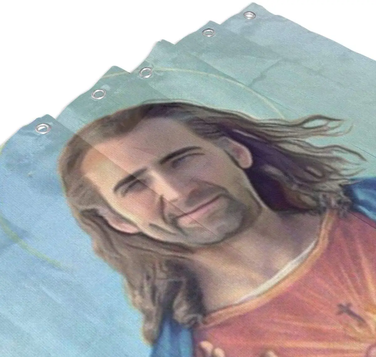 junip nicolas cage as jesus shower curtain set for bathroom decor waterproof polyester shower curtain free global shipping