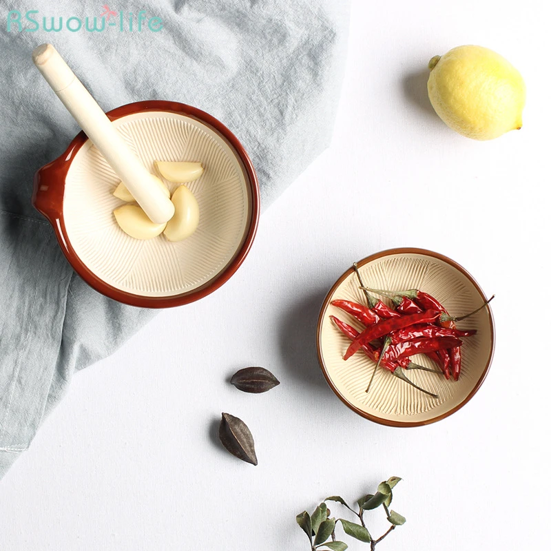 Японский стиль керамическая шлифовальная чаша дополнительное питание для детей