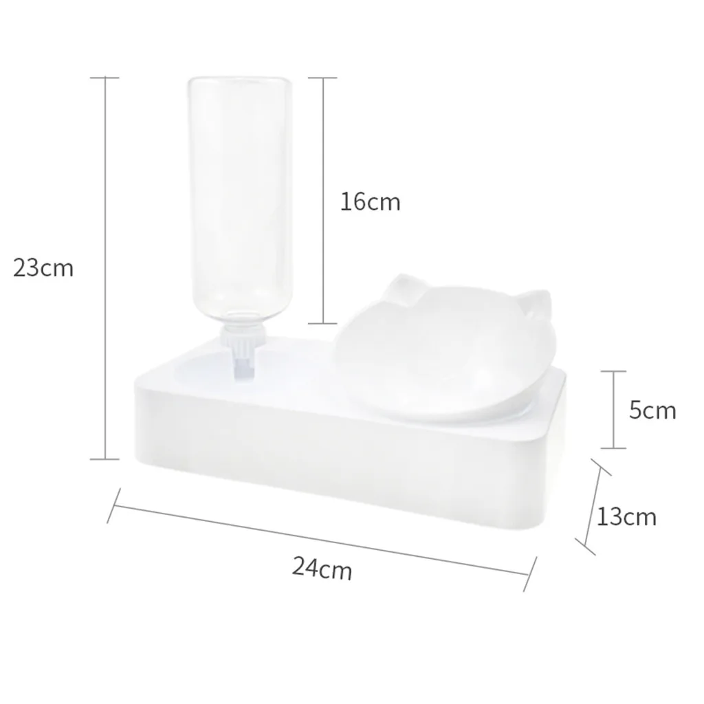 

Dogs Cats Bowl Food Drinking Fountains With Automatic Water Outlet Anti-overturning Feeders Plastic Feeders Pet Accessories