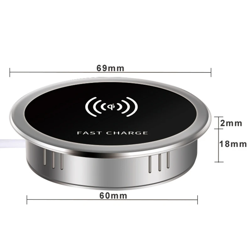 

15W Quick Charger 3.0 Built in Desktop Device Qi Fast Wireless Charger Embedded Charger High Quality and Brand New