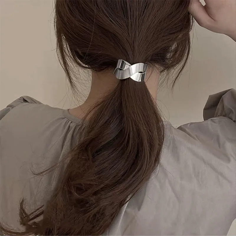 AOMU 2020 Новый модный ретро металлический геометрический круглый пустой прямоугольник звездная резинка для волос аксессуар для женщин девочек.