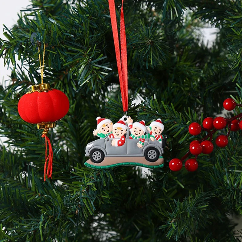 

1pcs Christmas Pendant Personalized Family DIY Name Blessing Christmas Tree PVC Car Christmas Tree Hanging Pendant