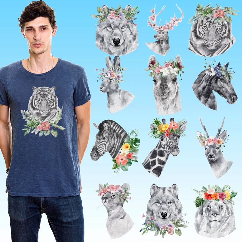 Акварельные картины лошадь жираф олень дешевые наклейки на ткань