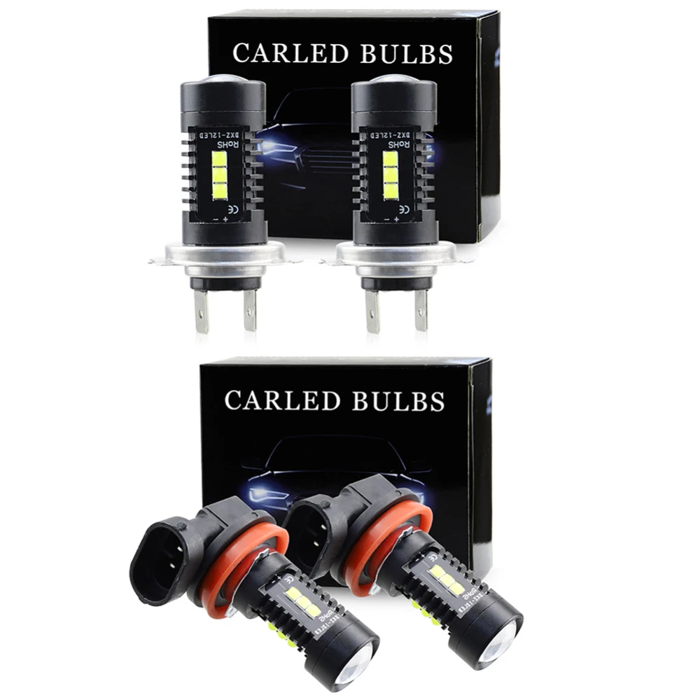 

2PCS 12LED 60W LED Headlight Bulb Daytime Running Light Fixture H7 H8 H9 H11 Auto Replacement Parts Car Accessories