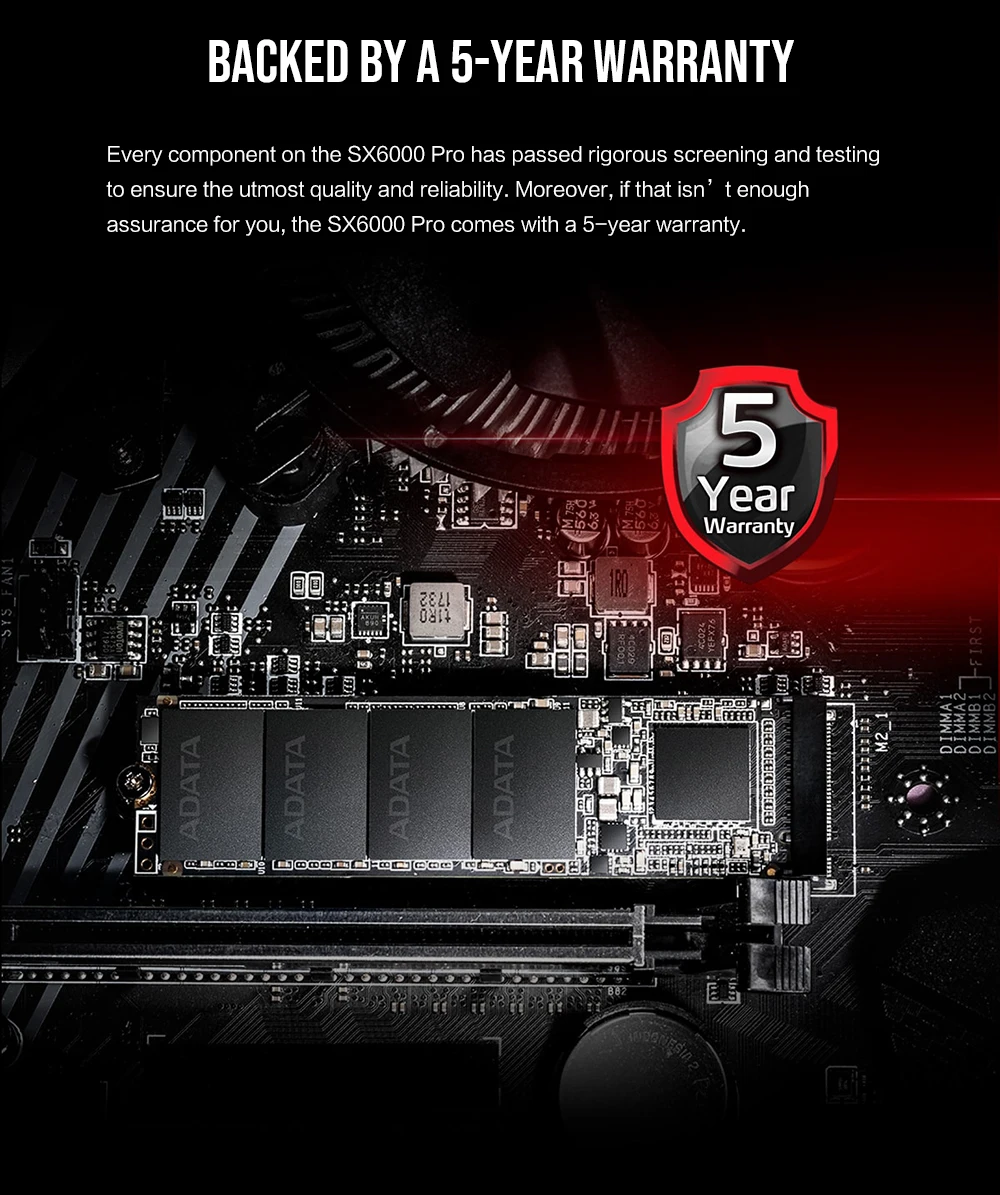ADATA XPG SX6000 Pro PCIe 256 ГБ 512 3D NAND PCIe Gen3x4 M.2 2280 NVMe 1,2 R/W до 1000/800 МБ/с. твердотельный накопитель