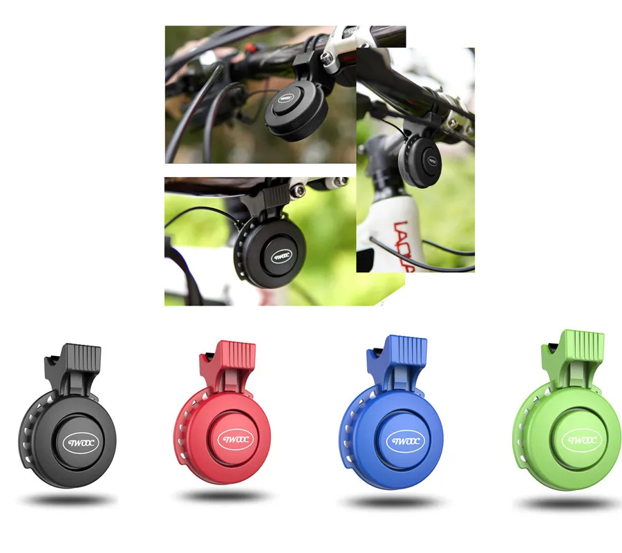 

With Box TWOOC USB Rechargeable Bike Bell 120dB Waterproof Handlebar Bicycle Horn Alarm for Cycling Road Bike