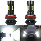 2 шт., светодиодная лампа для противотумансветильник р H8 H11, 3030SMD, 1800LM, 6000K, белая, автомобильная светодиодсветильник лампа для ходовых огней, 12 В, 24 В