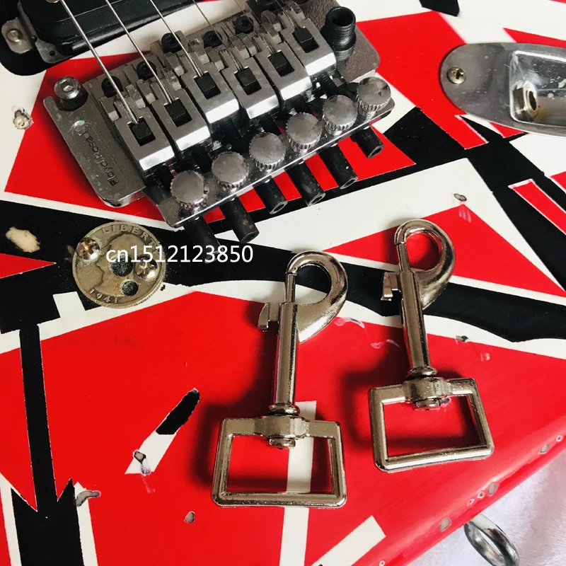 freies verschiffeneddie 5150 gitarrefranken elektrische gitarreschwarz weiß rot stripedfrankenstrat gitarre free global shipping