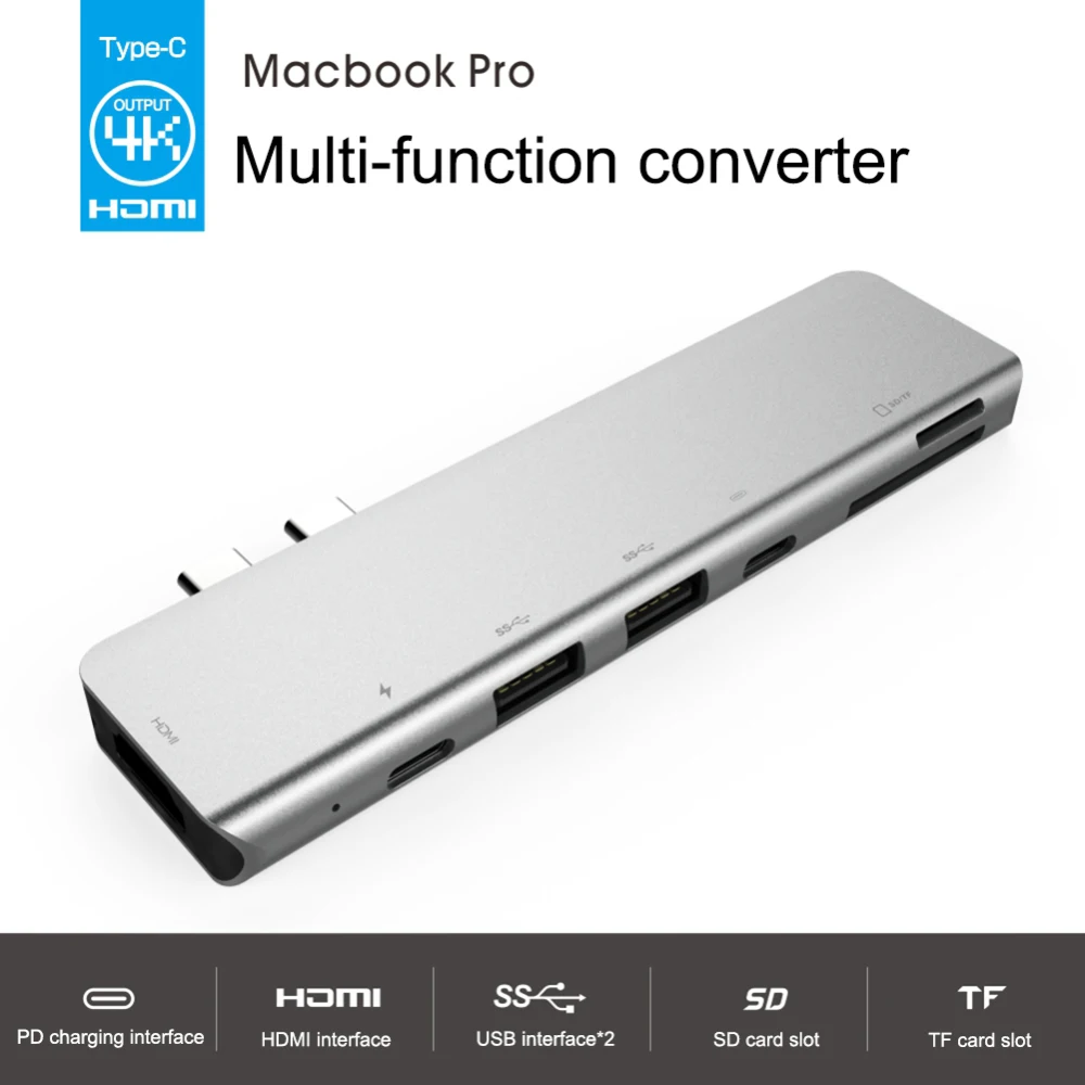 USB 3.0 Type-C адаптер 7 в 2 C концентратор 3 0 TF SD ридер слот PD компактный легкий c