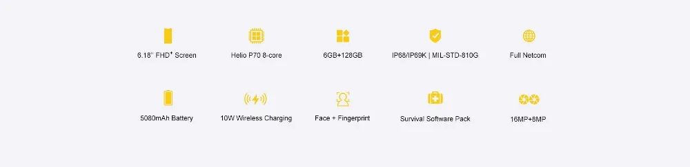 Doogee S90 Pro модульный прочный мобильный телефон IP68 Helio P70 6,1" дисплей Восьмиядерный 6 ГБ 128 ГБ 16MP+ 8MP Android 9 12V2A смартфон
