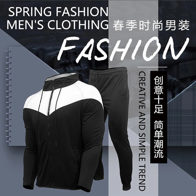 

2021 Spring Fashion Thin Toyota Letter Printed Men's Hooded Zipper Cardigan + Sweatpants Suit Leisure Jogging Fitness 2-Piece Se