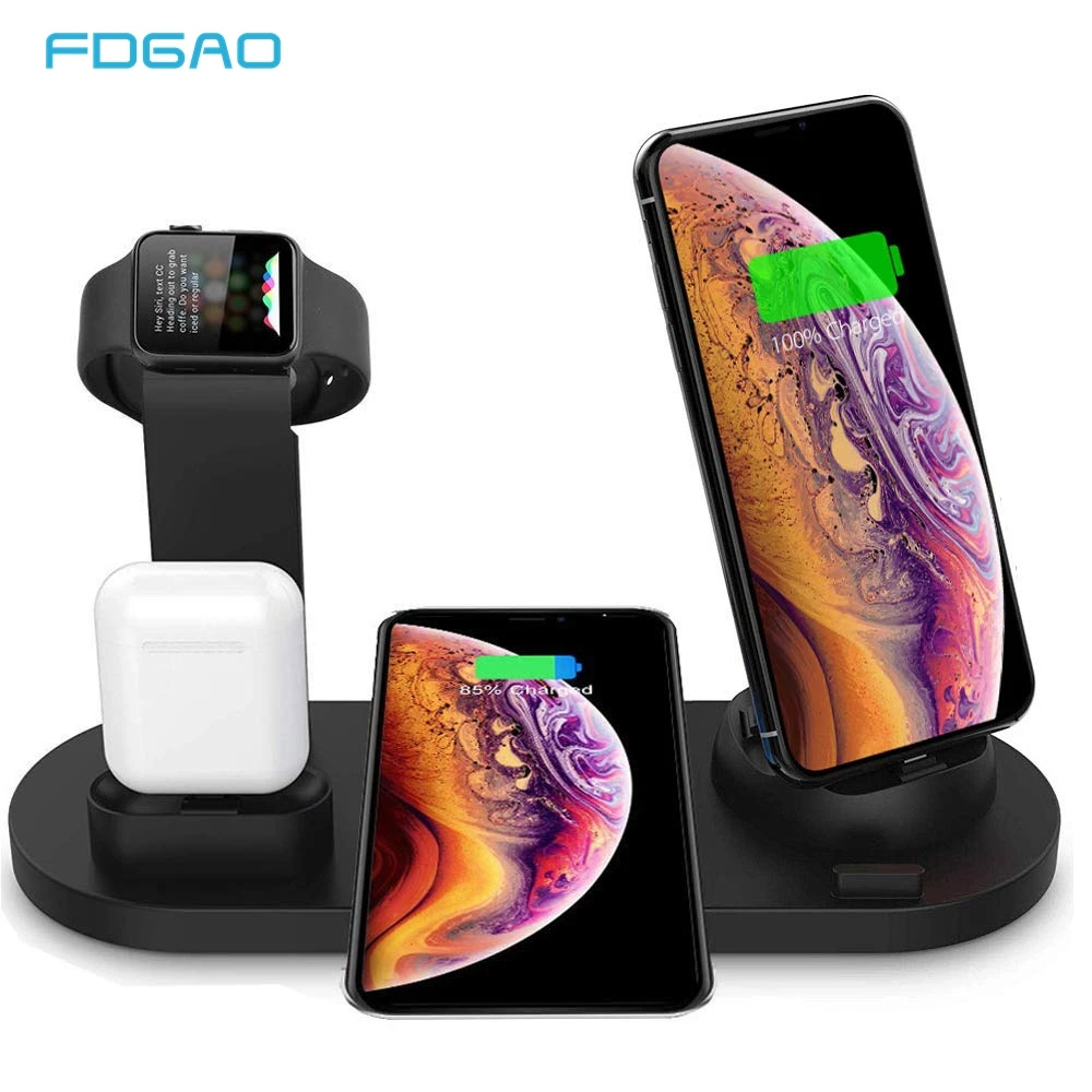 

FDGAO Charging Dock Station For Apple Watch iPhone X XR 8 11 12 13 14 Samsung S22 Airpods Pro Fast Wireless Charger Stand Holder