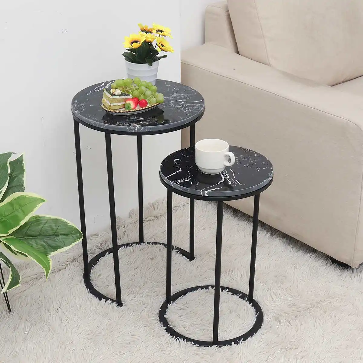 

Round Table Nordic Coffee Table Modern Home Living Room Sofa Table Bedside Multifunctional Removable Corner Table Furniture