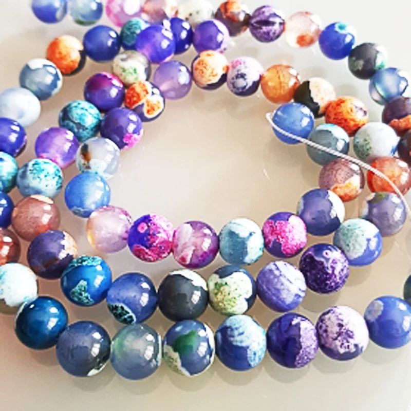 FLTMRH разноцветные бусины из натурального камня круглые свободные