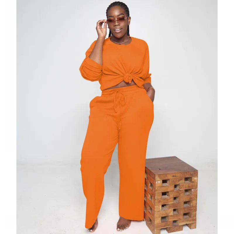 Женский Повседневный Спортивный костюм футболка с длинным рукавом и широкие