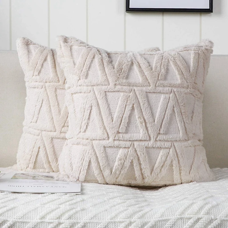 

Hot XD-1x Tufted Throw Pillow Cover Pillow Case with Tassels Creamy White & 2 x Plush Decorative Throw Pillow Covers
