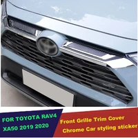 front upper grille grill molding trim sticker accessories car styling for toyota rav4 rav 4 limitedlexlehybrid 2019 2020