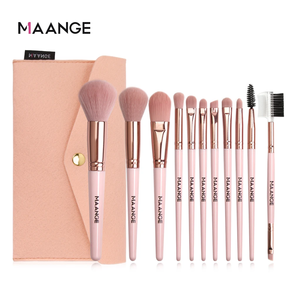MAANGE 3/13Pcs Makeup Brushes Set with Bag Foundation Powder Blush Eyeshadow Concealer Eye Make Up Brush With Case Cosmetic Tool | Красота и