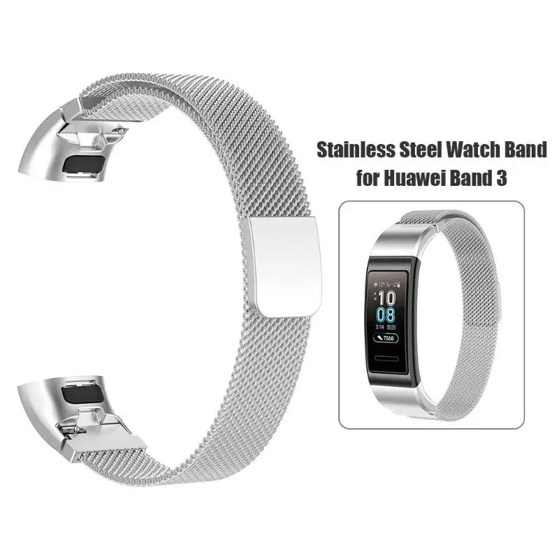 Сменный ремешок из нержавеющей стали для huawei Band 3 Pro, браслет с магнитной пряжкой, ремешок на запястье