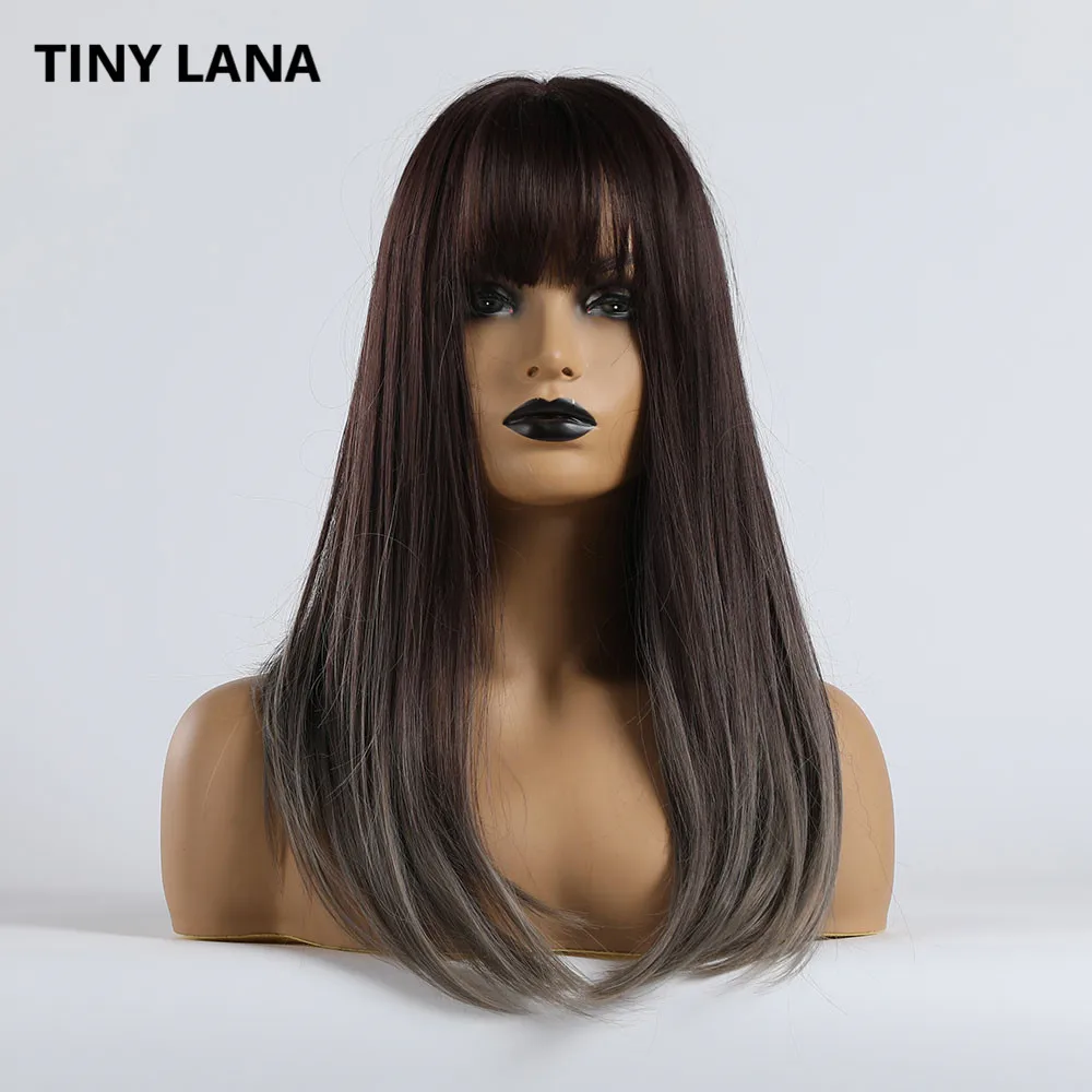 Крошечный LANA высокотемпературный волоконный длинный прямой Омбре черный