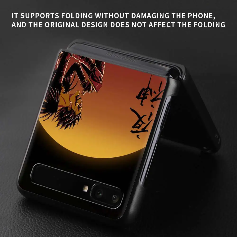 

Rem Death Note Anime Case For Samsung Galaxy Z Flip Foldable Black Edge Hard Shell Z Flip 5G Fold Shockproof Cell Phone Cover