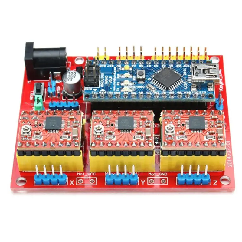CNC Щит V4 + Nano 3 0 A4988 оси шаговый Драйвер доска гравировальный станок набор|Печатные