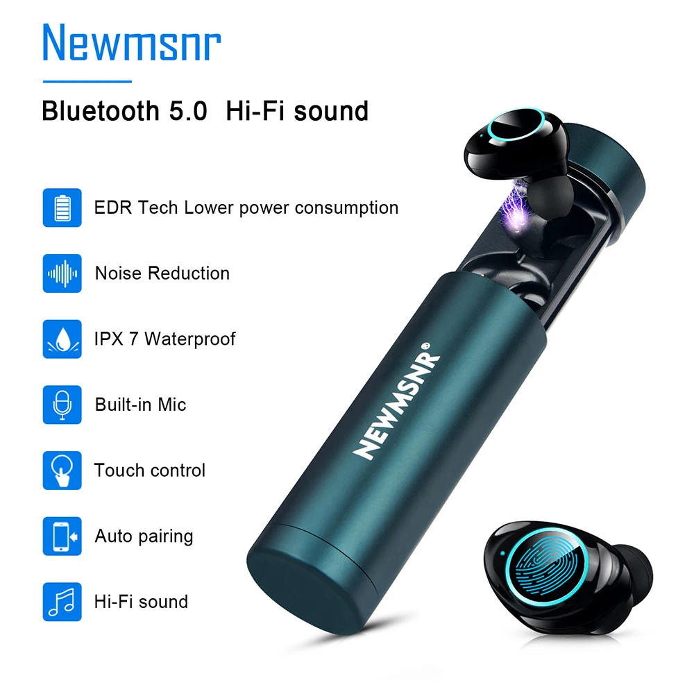Newmsnr X9 TWS HD стерео наушники беспроводные наушники, bluetooth 5,0 IPX7 водонепроницаемый шумоподавление Голосовое управление