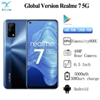 Realme 7 5G смартфон 6 ГБ 128 ГБ глобальная версия Dimensity 800U 120 Гц Дисплей 48MP Камера 5000 мАч, 30W Дротика зарядки сотовых телефонов