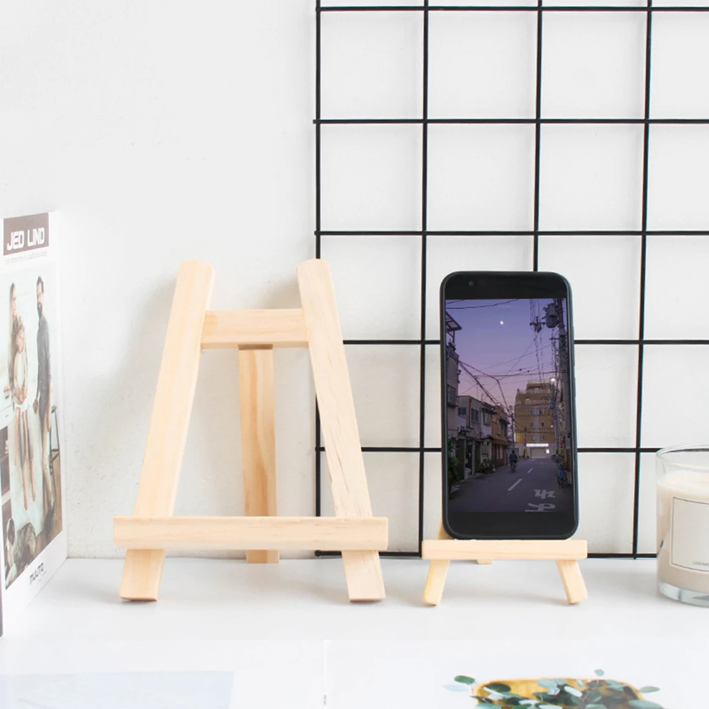 

Mini Wooden Easel Photo Calendar Display Stand Smartphone Tablet Holder 11x8 Inch for Kids Adults Students Office Supply
