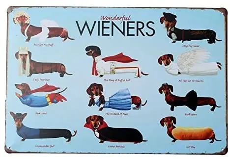 

Teckel Chien Tin Signe Vintage Metal Plaque Poster Bar Pub Maison Wall Decor