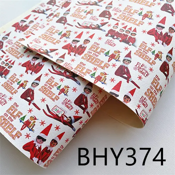BHY374 A4 20*33 см мультфильм рождество печать синтетическая кожа ткань для DIY аксессуары BHY374 - Цвет: BHY374