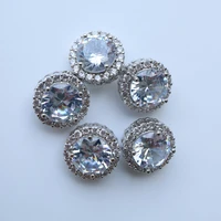 5pclot shining crystal round buttons cubic zirconia button for shirt decorative cz sewing buttons for cashmere knit cardigan