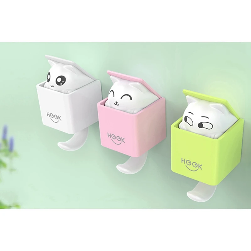 Декоративные крючки с изображением мультяшного кота настенное клейкое покрытие