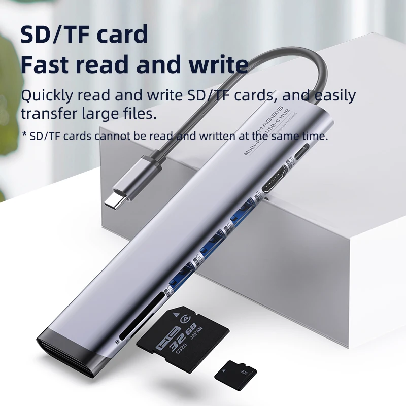 Хагбис USB C концентратор Type к HDMI-совместимый Мульти 3 0 2 адаптер PD Dock SD/Micro SD
