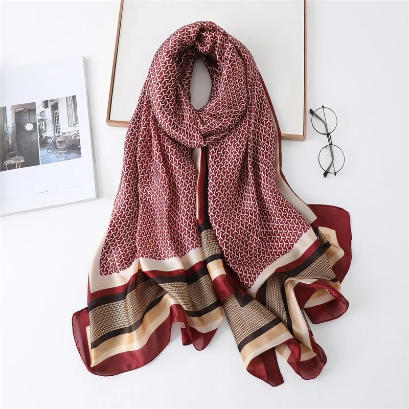 

Новый стильный корейский модный элегантный шарф весна и осень модный длинный шелковый шарф кондиционер теплая Солнцезащитная шаль