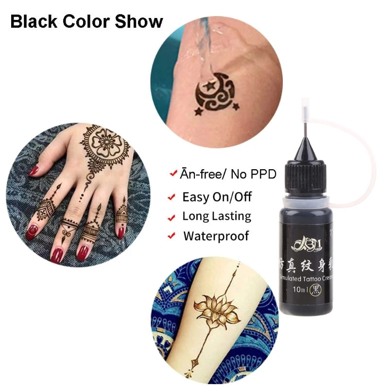 

2 Color Temporary Tattoo Kit for Women Men Kids Fake Tattoos Semi Permanent Tattoo Ink Art Painting DIY Fake Freckles with 1pc