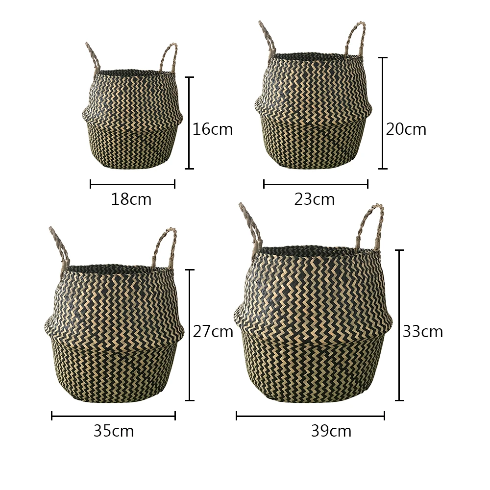 Seagrass Wickerwork Basket Rattan Hanging Flower Pot Dirty Laundry Hamper Storage Dropshipping | Дом и сад
