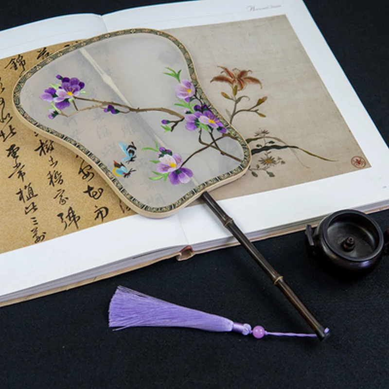 Двухсторонняя вышивка Suzhou Xiangfei бамбуковый веер ручной работы Классический