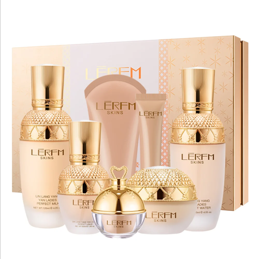 LERFM Cordyceps White Truffle Face Skin Care Sets 7Pcs Cleaning Oil Control Toner Firm Essence Whitening Cream Beauty Products