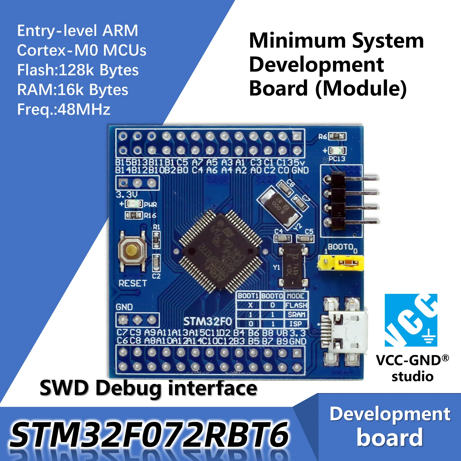 Материнская плата STM32F072RBT6 STM32F072 072RBT6 STM32F0|Демонстрационные стенды| |