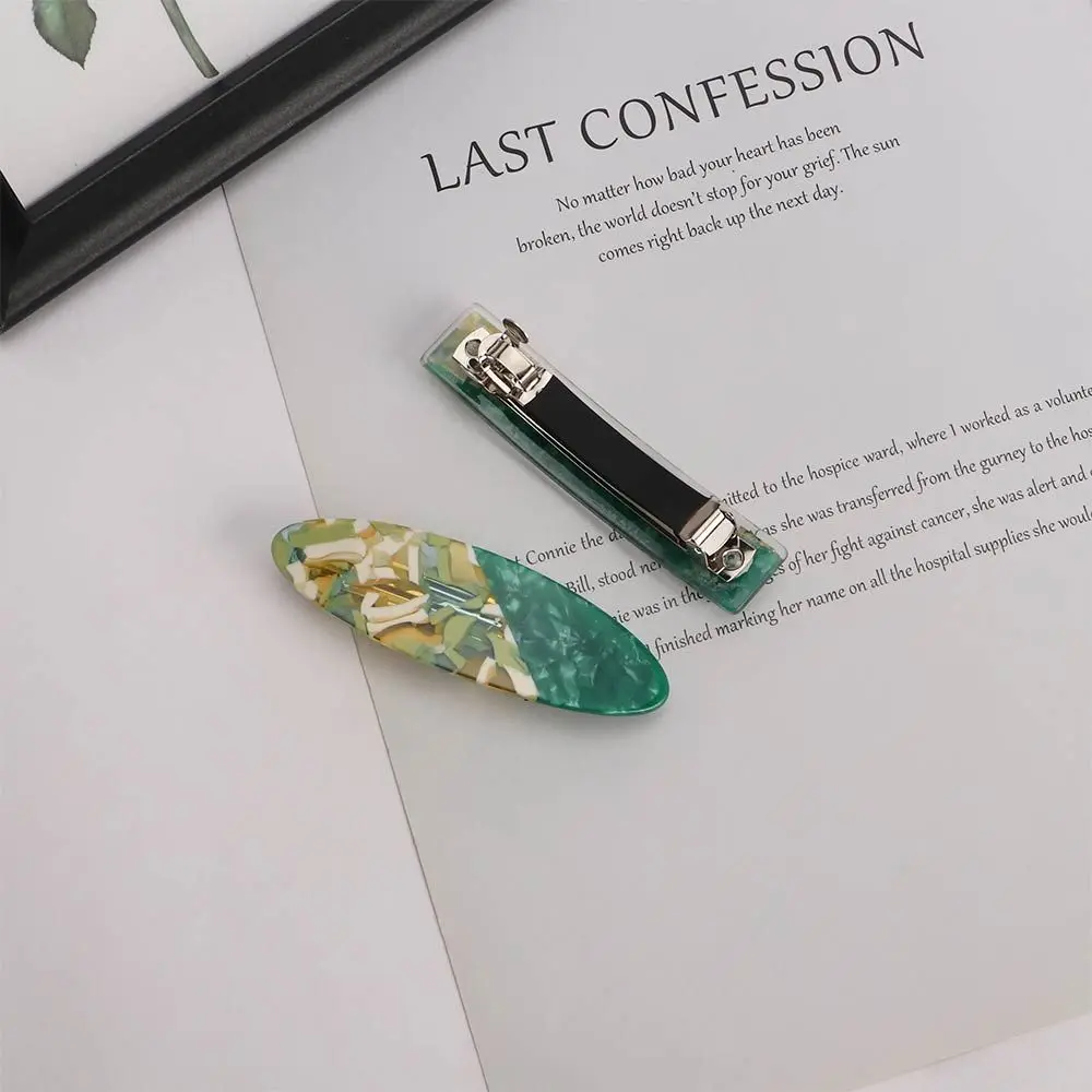 

Sweet Simple Green Fashion Headwear Marble Print Hair Claws Korean Style Hairpins Hair Ornaments Women Hair Clips