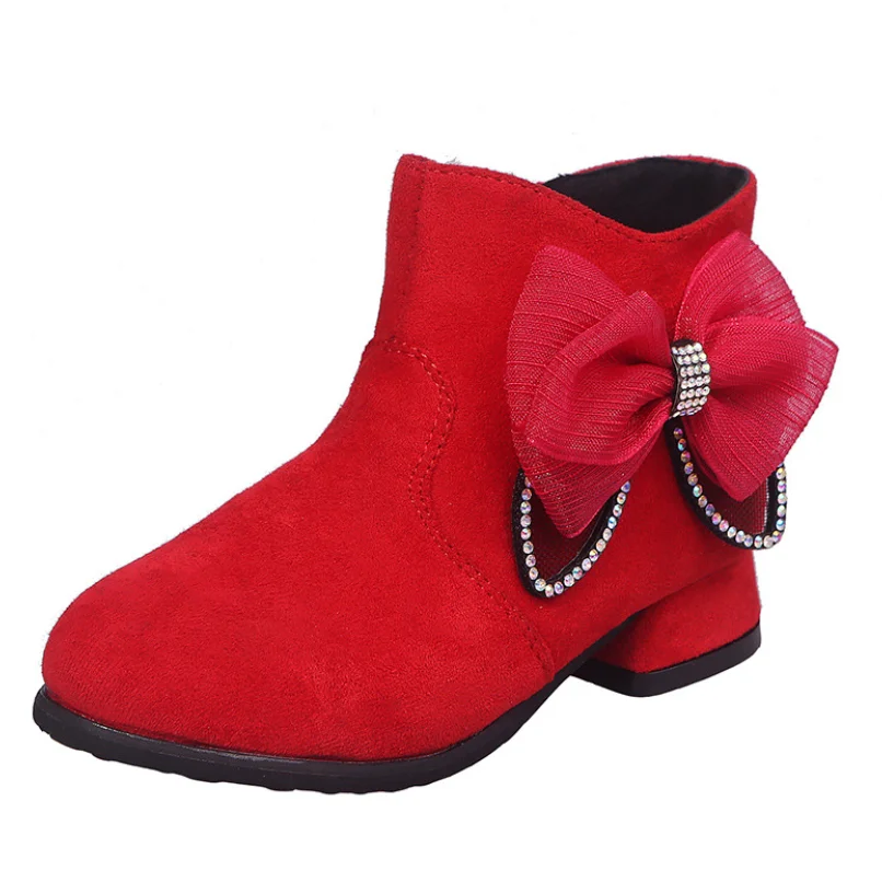 

2020 Girls Martin Boots Leather Sport Shoes For Girls Children Warm Boots Fashion Soft Bottom Princess Snow Boots Kids Sneakers