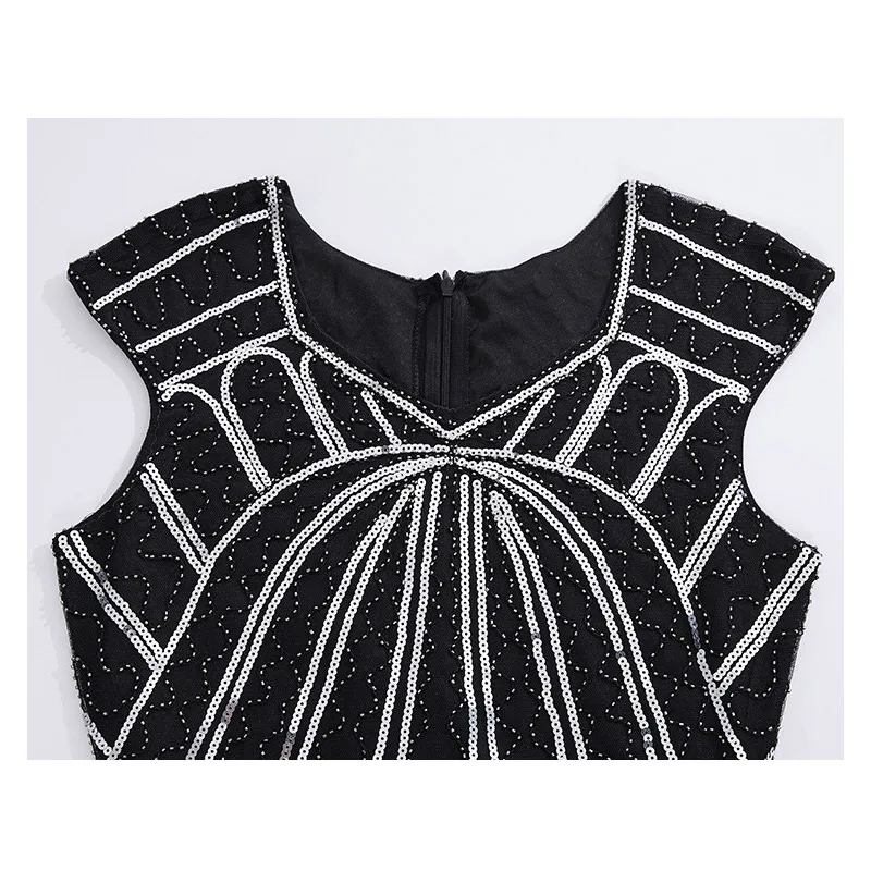 Женское платье-Чарльстон 1920-х годов с бахромой из бисера платье Великий Гэтсби