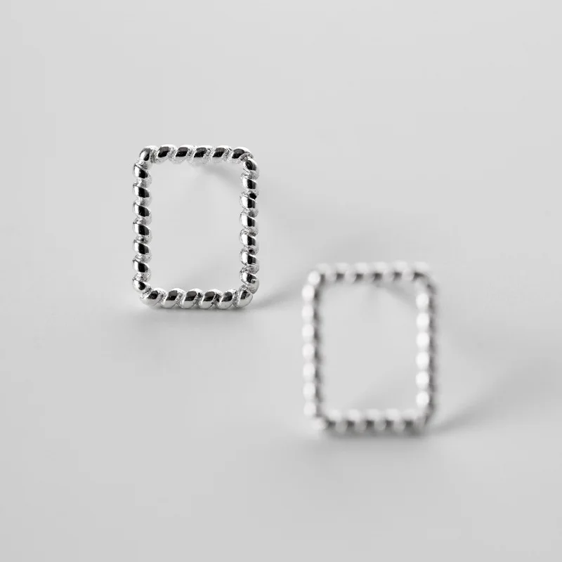 

REETI Real 925 Sterling Silver Square Stud Earrings for Women Girls Fashion sterling-silver-jewelry brincos brinco