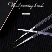 3pcs nail art liner pen manicure drawing pen painting 3d tips diy acrylic uv gel brushes drawing kit beauty nail tools nail art