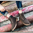 Мужские ботинки на плоской подошве, теплые ботинки на резиновой подошве, со шнуровкой, в стиле милитари, Осень-зима 2020