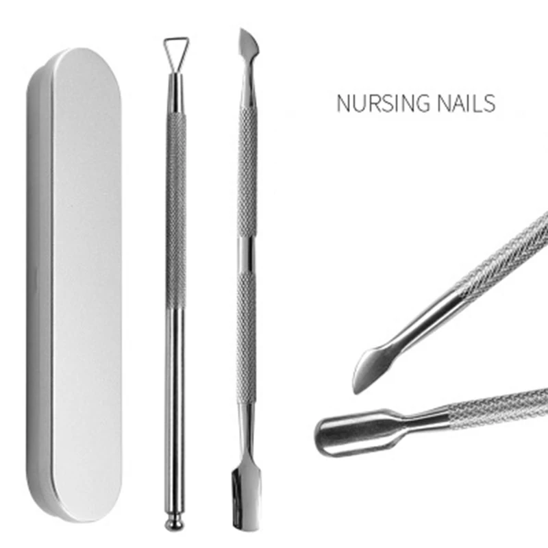 2 шт./компл. Толкатель для кутикулы и ложка Прочный инструмент маникюра педикюра