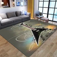 creative guitar 3d printed big carpets for living room modern hallway bedroom bedside sofa rug non slip area rugs play floor mat