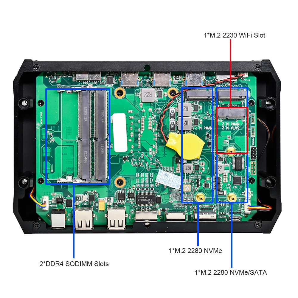 Мини ПК Intel Core i9 10980HK i7 1165G7 настольный компьютер HDMI DP USB-C 4K @ 60Hz Выход 2*2280 NVMe модный